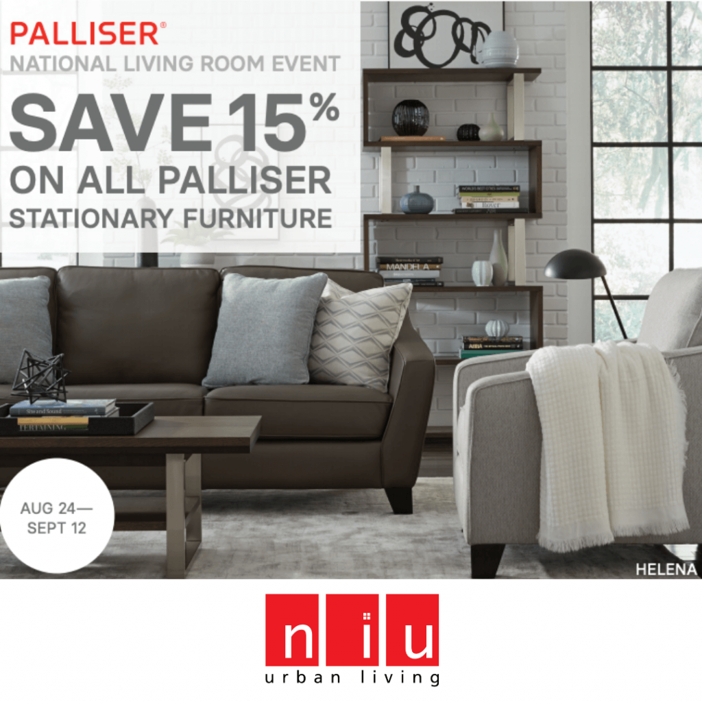 Save 15% on all PALLISER Stationary Furniture (Valid From: August 24, 2019 to September 12, 2019)