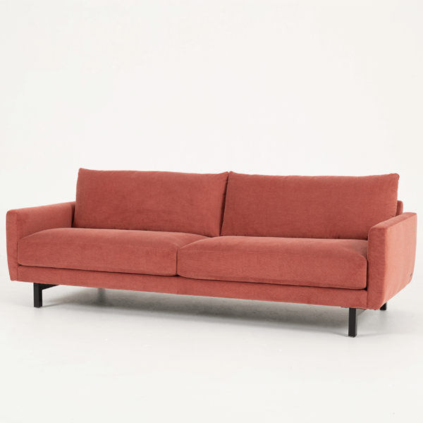 peach two seat sofa product shot