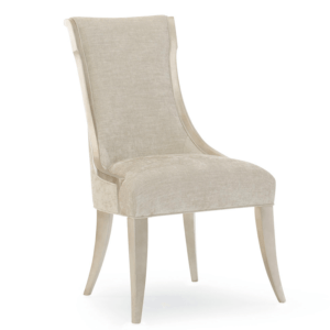 single Shimmering pearlescent fabric dining side chair silo shot
