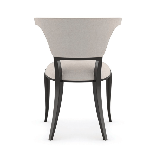curvy white fabric dining side chair