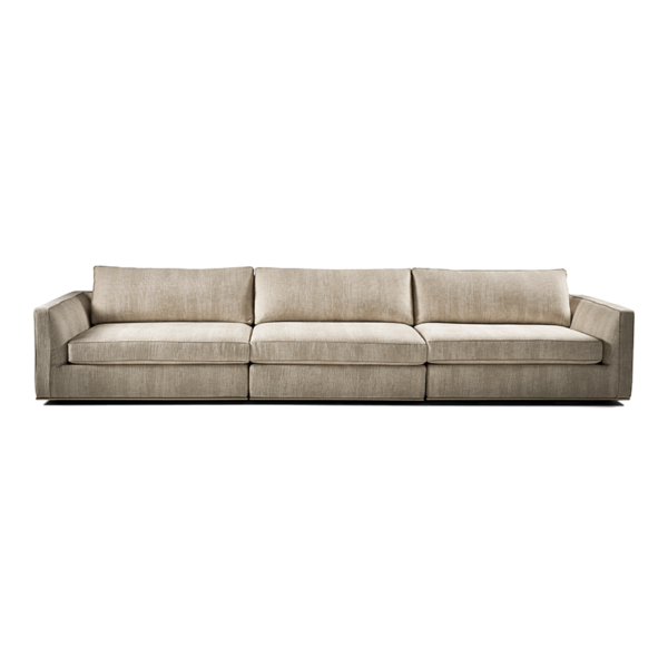 beige contemporary three seat sofa front facing product