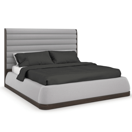La Moda Bed a gray modern bed with horizontal slats by Caracole