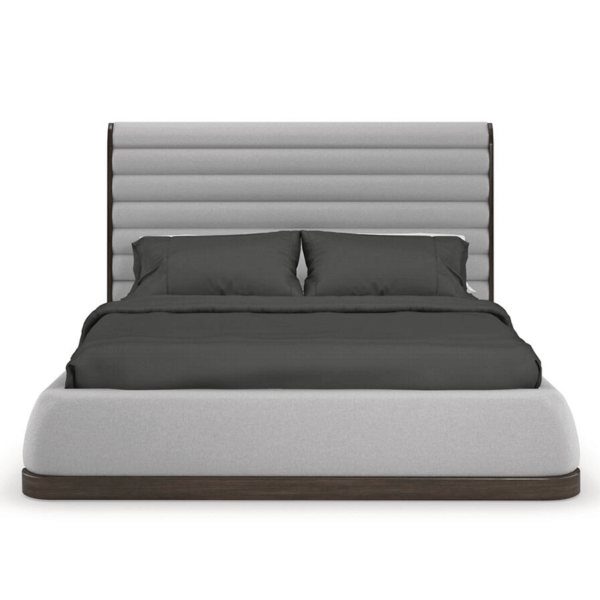 la moda bed a gray smokey modern bed with horizontal slats by Caracole
