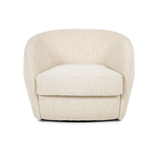 Berger accent chair in a cream fabric arm chair with curve and swivel product image