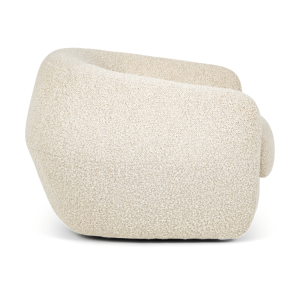 cream fabric arm chair with curve and swivel product image