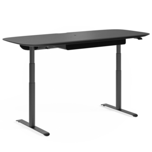 black rounded edge electric sit stand desk