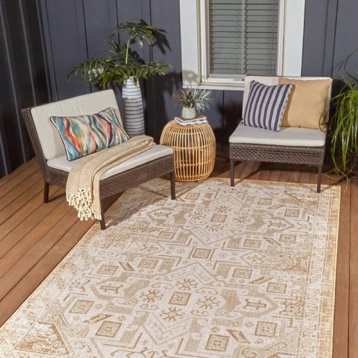 Modern outdoor area rug design.