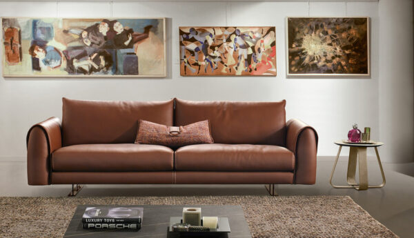 modern tobacco leather sofa