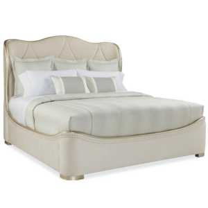 cream sleigh bed