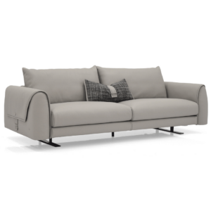 modern gray leather sofa