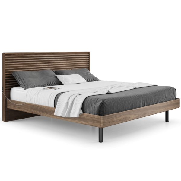 BDI USA's modern walnut platform bed frame