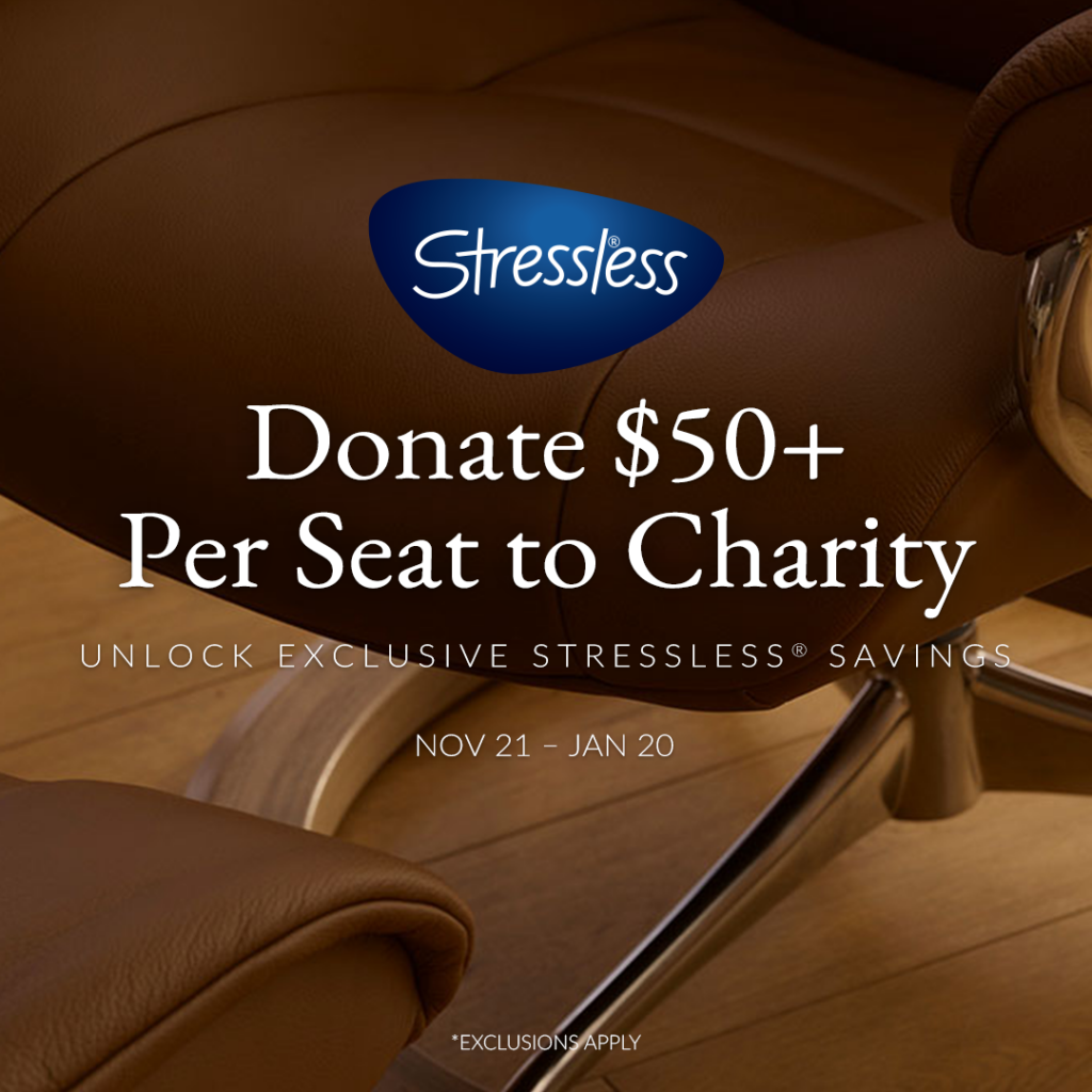 STRESSLESS® “CHARITY” EVENT (Valid From: November 21, 2025 to January 20, 2026)
