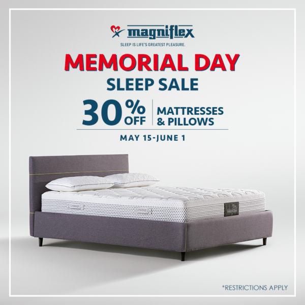 Magniflex Memorial Day Sleep Sale (Valid From: May 15, 2026 to June 1, 2026)